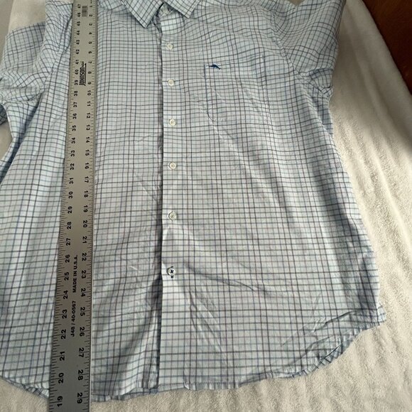 Tommy Bahama Mens Sarasota Stretch Long Sleeve Check Button Up Shirt Large Blue - Picture 7 of 7